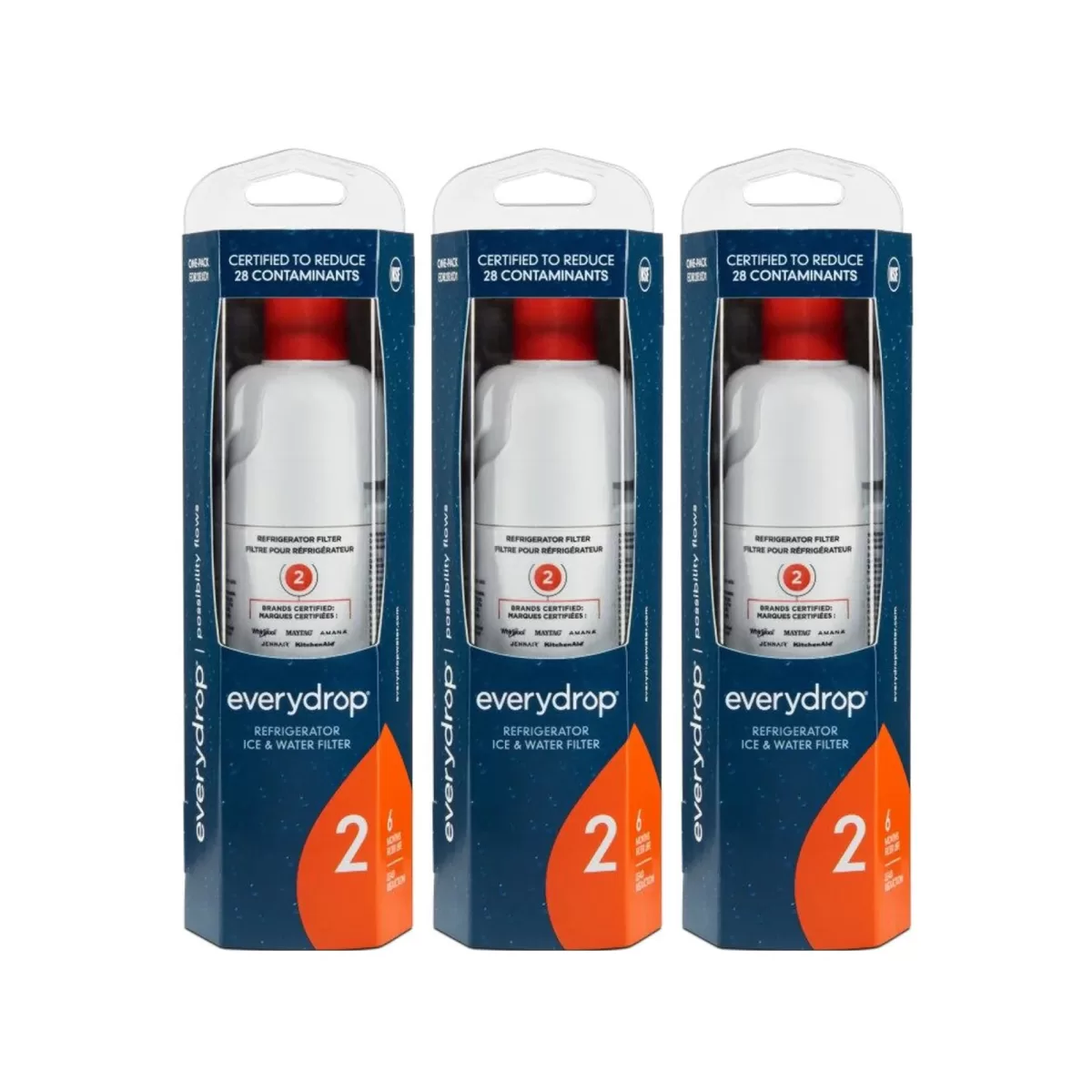 3Pack Everydrop by Whirlpool Refrigerator Water Filter 2 EDR2RXD1